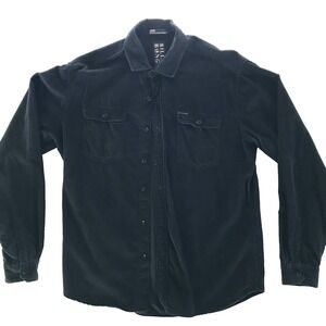 Billabong Long Sleeve Corduroy Shirt Button Down Black Size Small